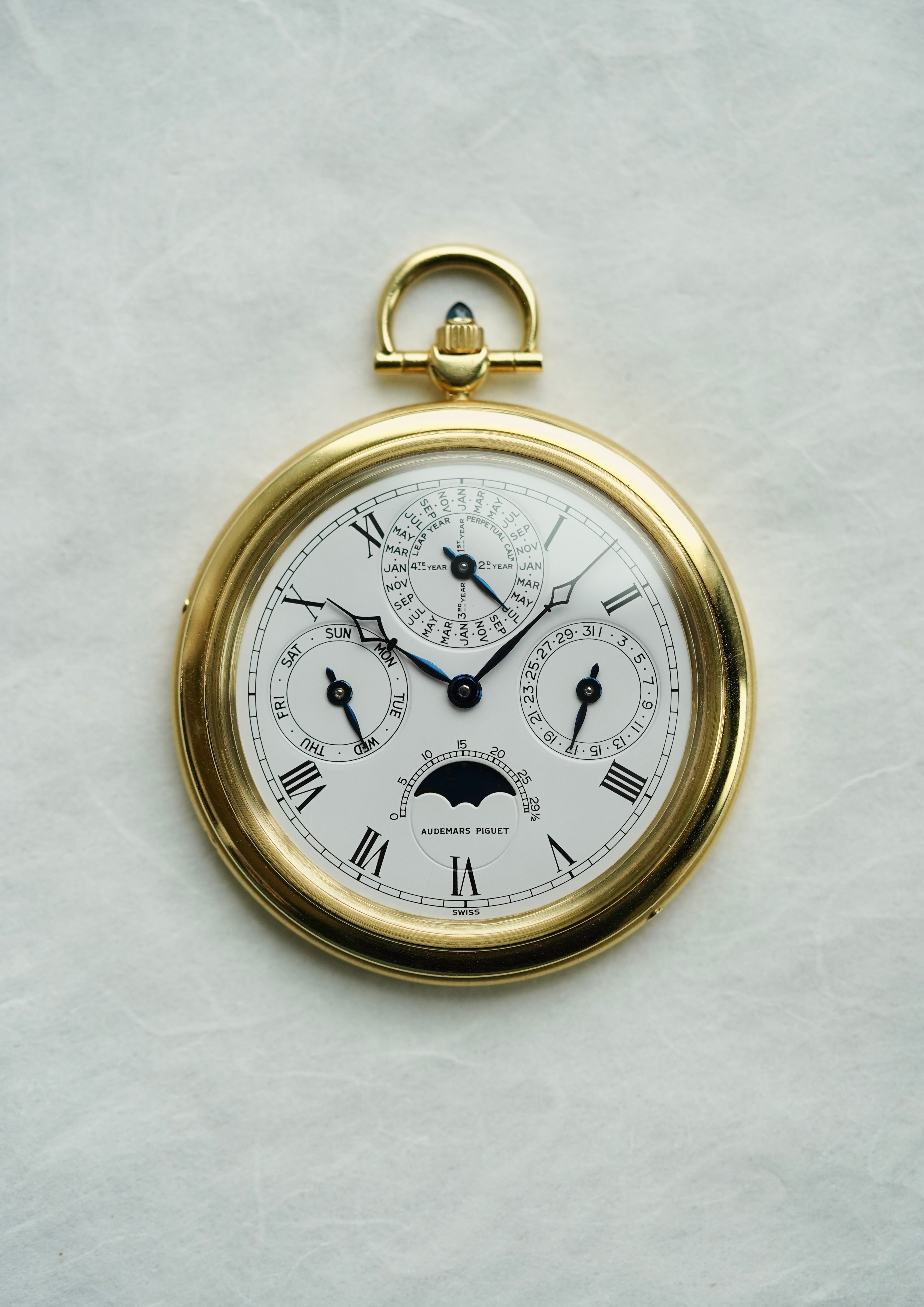 Audemars Piguet Quantieme Perpetual Pocket Watch in 18K Yellow Gold