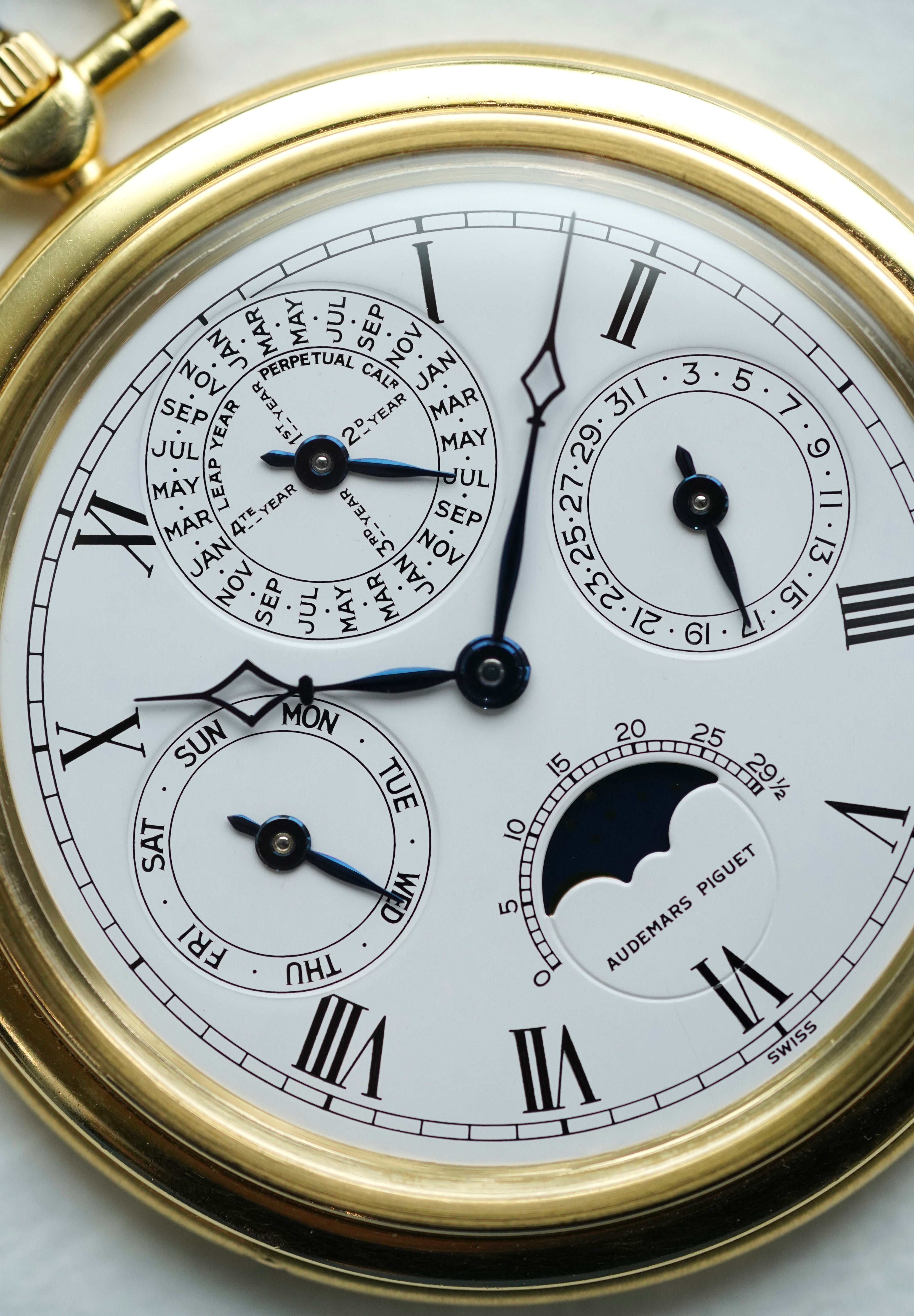 Audemars Piguet Quantieme Perpetual Pocket Watch in 18K Yellow Gold