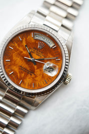 Rolex Day Date White Gold Birch Wood dial ref.18039